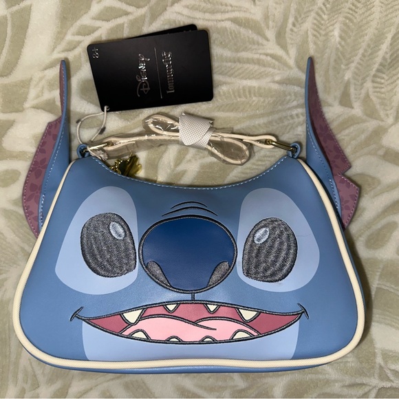 NWT LOUNGEFLY FLORAL STITCH FIGURAL CROSSBODY - Picture 5 of 8